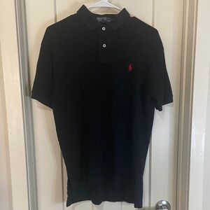 Vintage Polo by Ralph Lauren Dark Polo Shirt with Red Logo